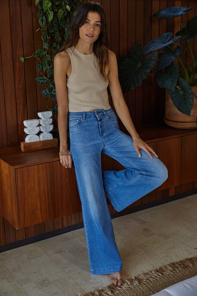 By Together | Knit Sweater Crew Neck Sleeveless Crop Top