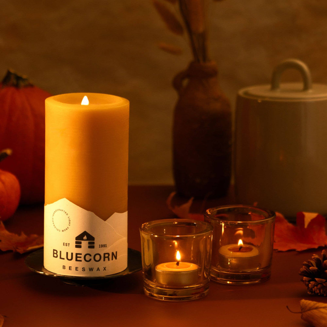 Bluecorn | Pure Beeswax Pillar Candles – Handmade in USA
