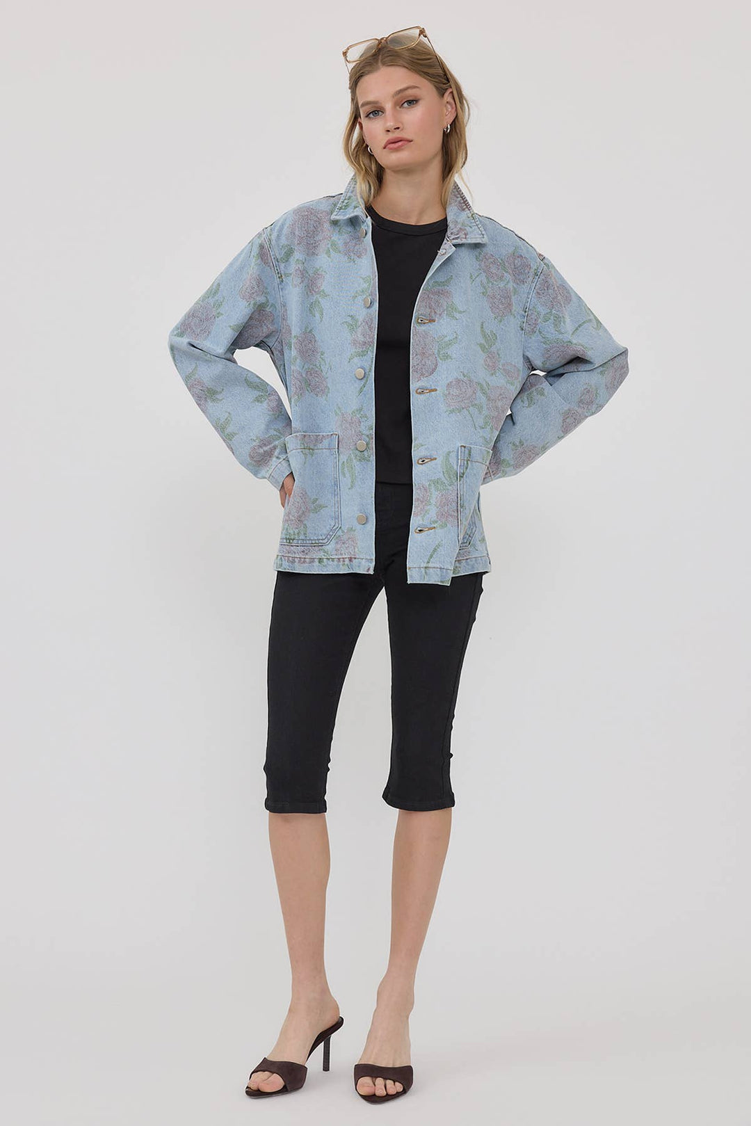 Raisonnel | Floral Printed Denim Jacket