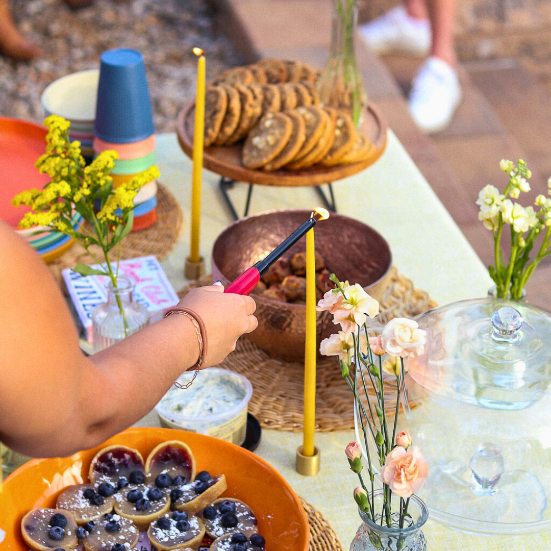 Bluecorn Candles | Thin Beeswax Taper Candles: Hand-Dipped in Colorado