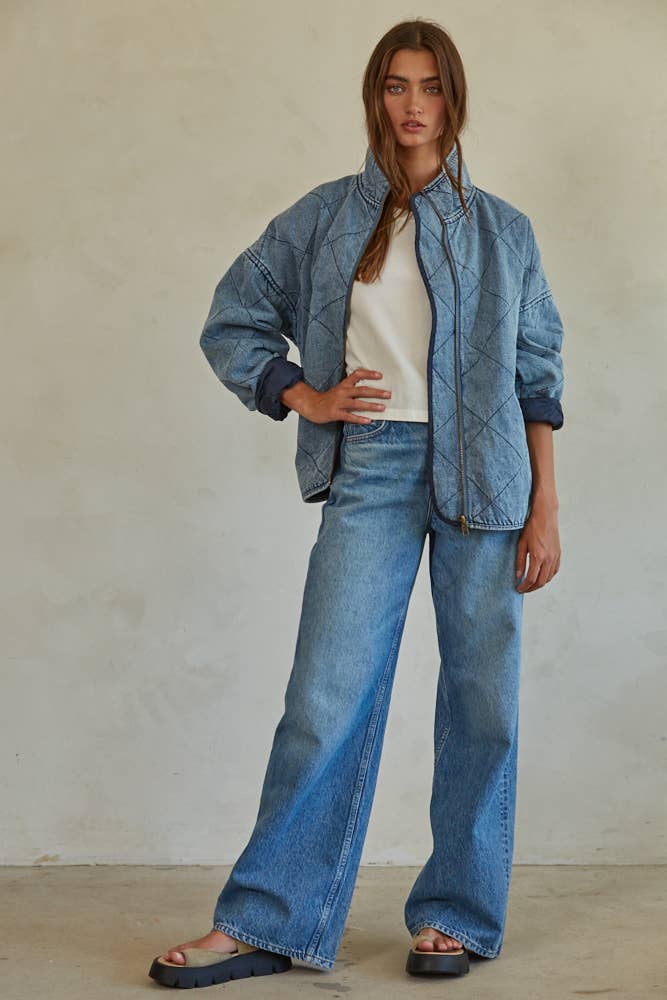 By together | Woven Denim Cotton Medium Washed Jacket