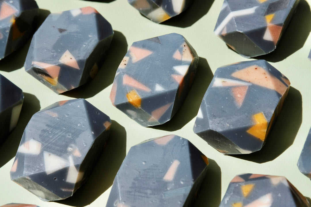 Bell Mountain Naturals | Terrazzo mini gem bar soap. Natural, sustainable, modern.