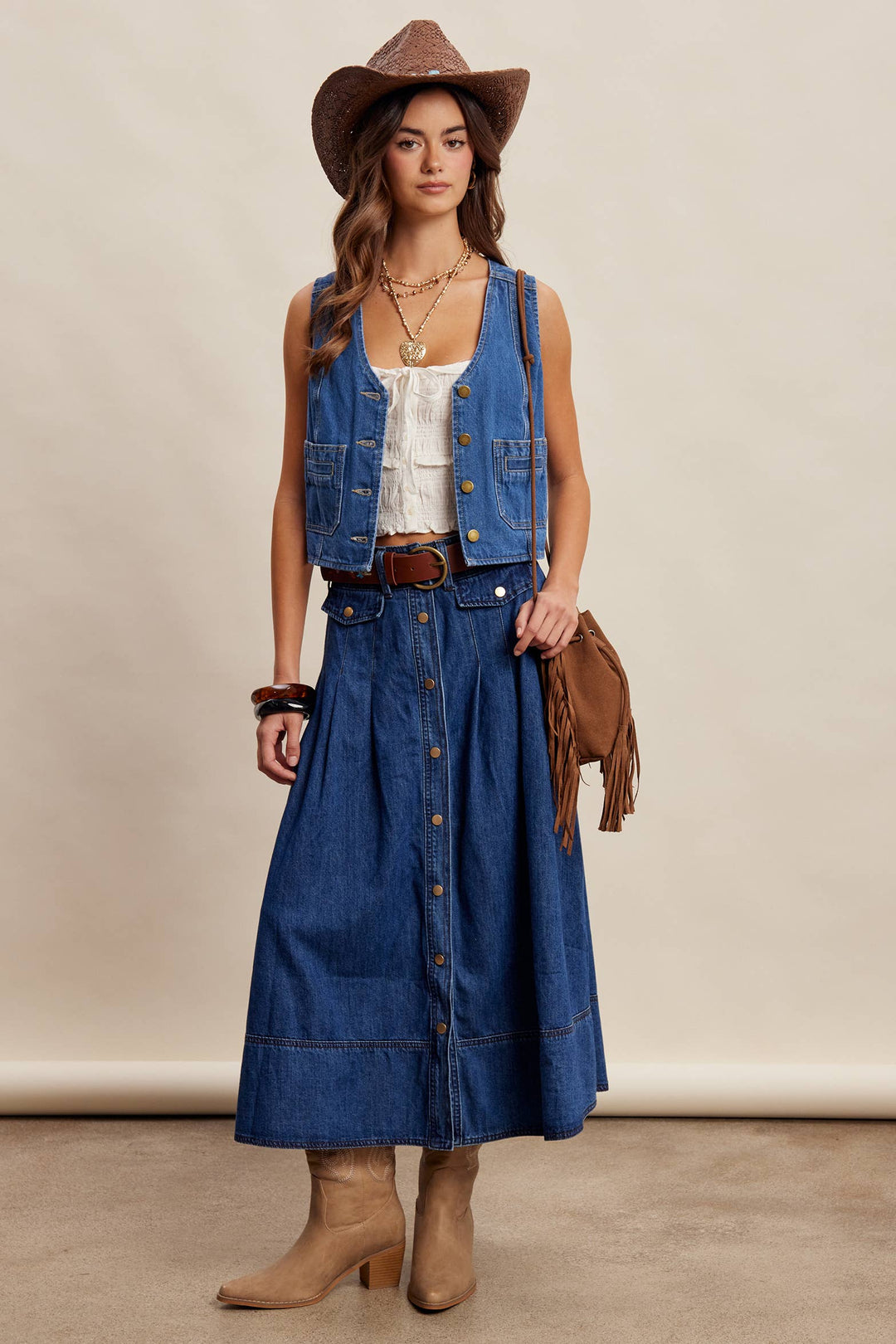 Listicle | Button Front Denim Vest