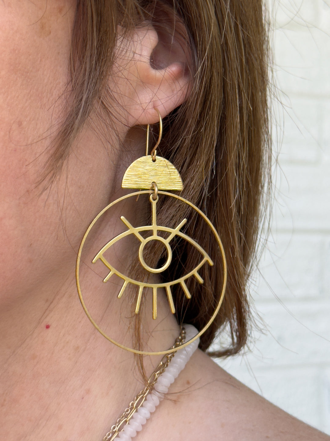 Three Arrows Boutique || Gold Evil Eye Earrings