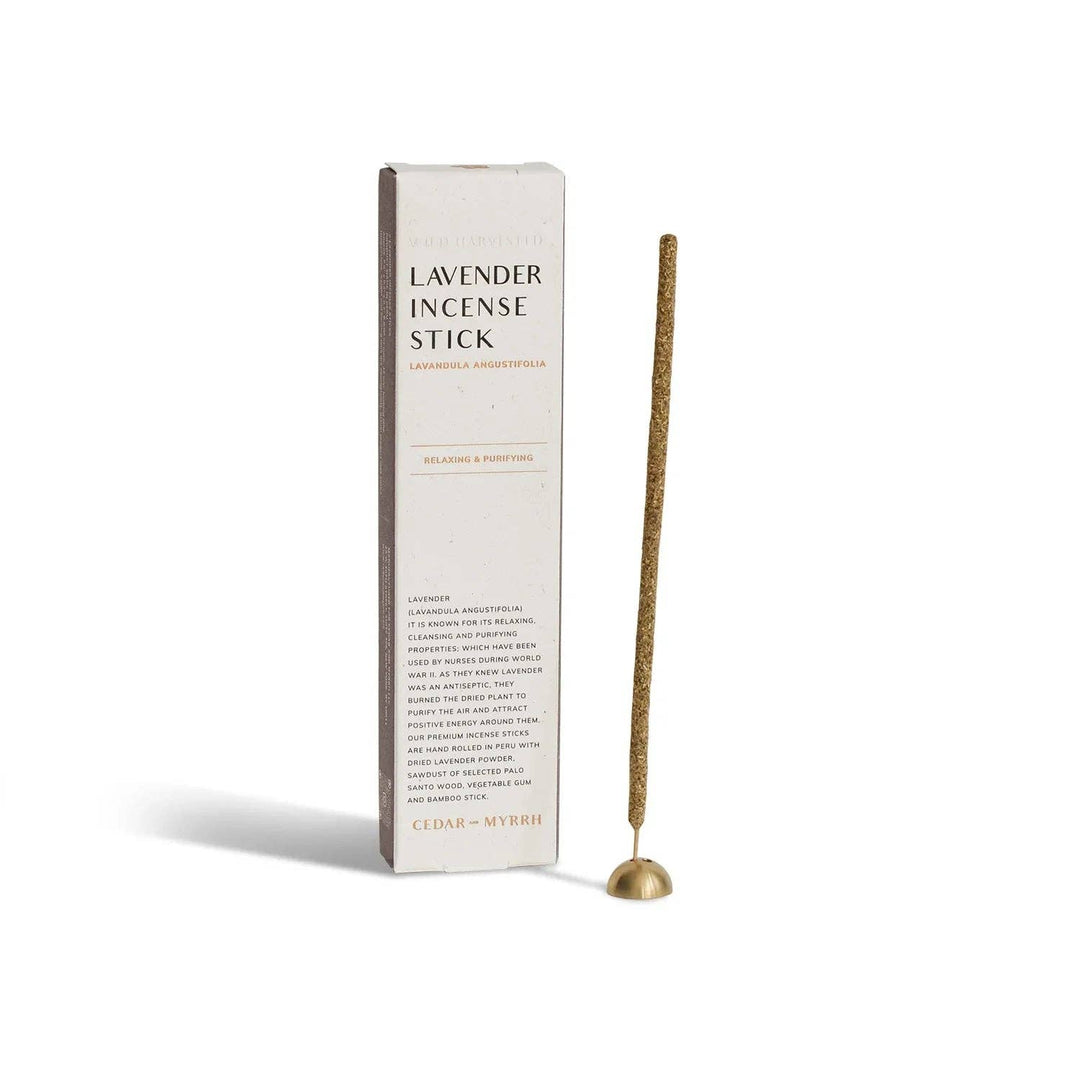 Cedar and Myrrh | Lavender Incense Sticks – 7 Hand-Rolled Sticks from Peru