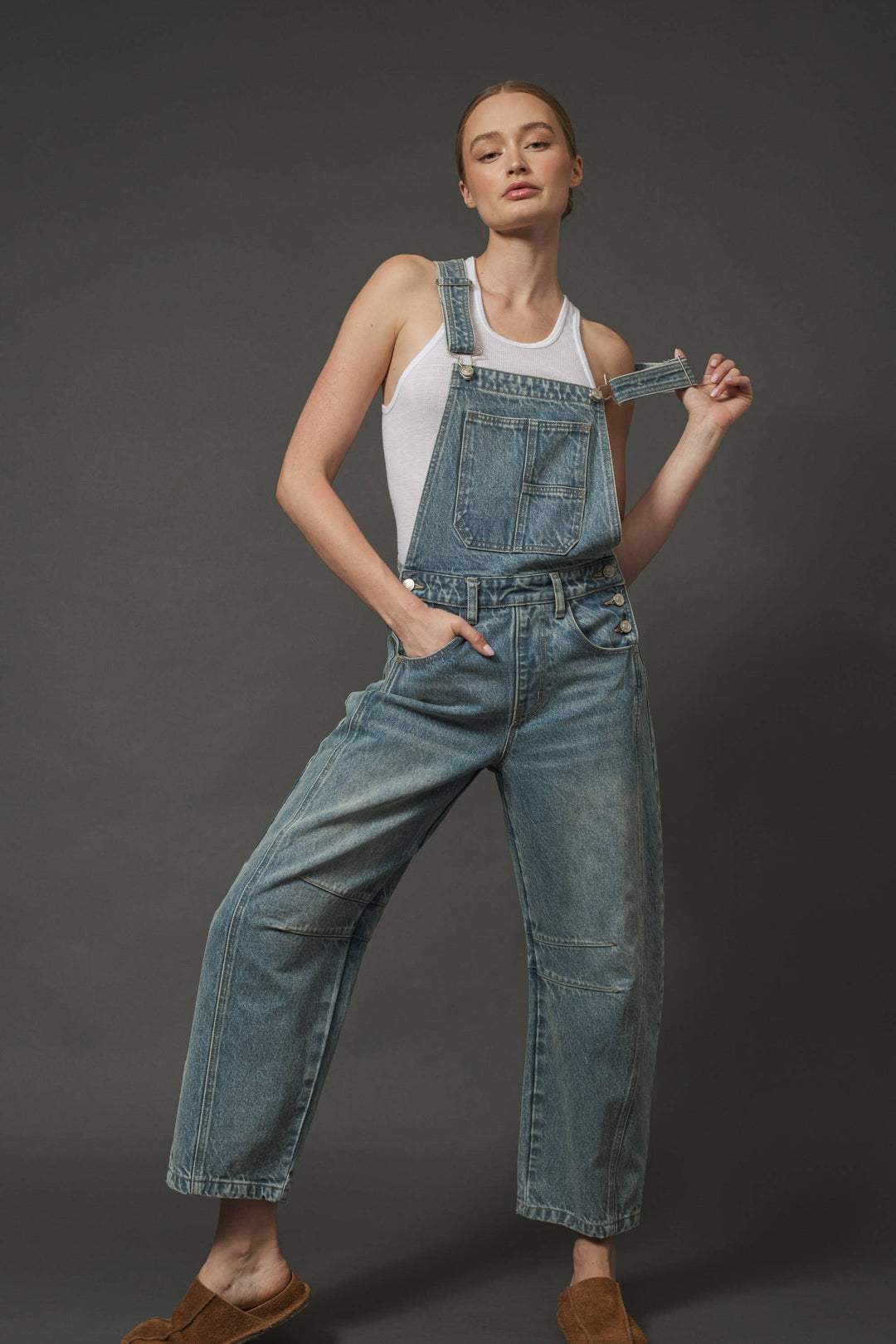 Aaron and Amber |  Slouchy Relax Fit Denim Overalls