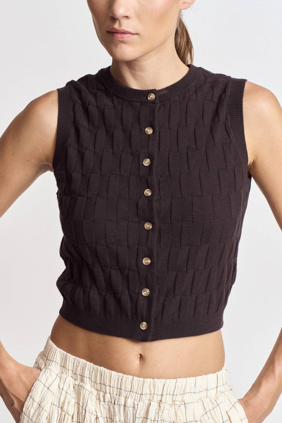 Grade and Gather | Rectangle Check Knit Vest