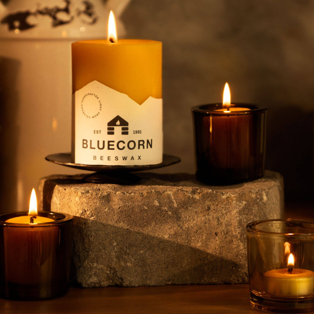 Bluecorn | Pure Beeswax Pillar Candles – Handmade in USA