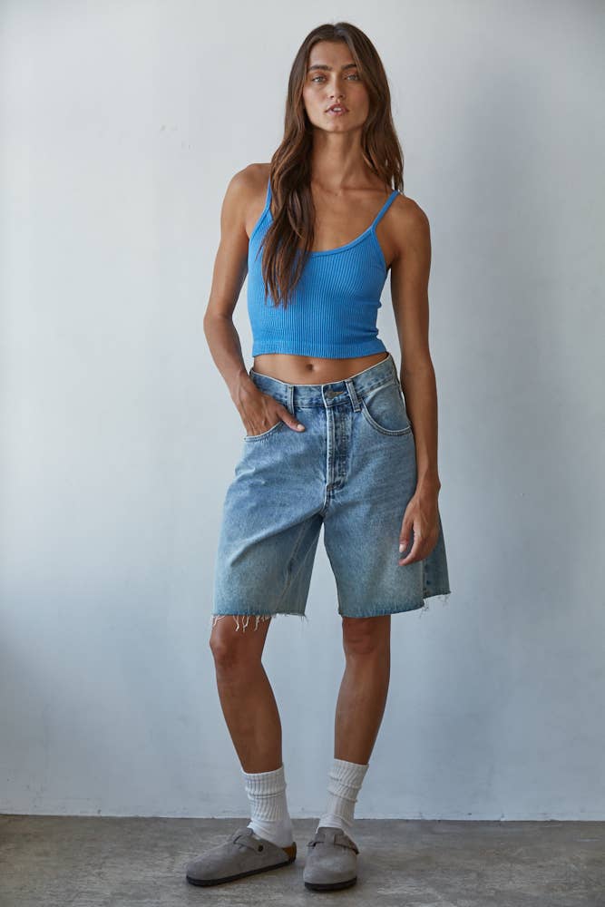 By Together | Knit Ribbed Seamless UV Neck Brami