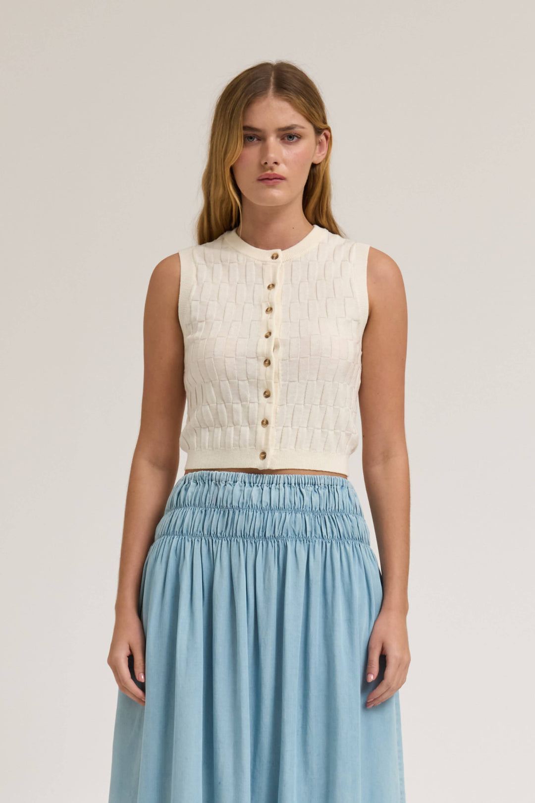Grade and Gather | Rectangle Check Knit Vest