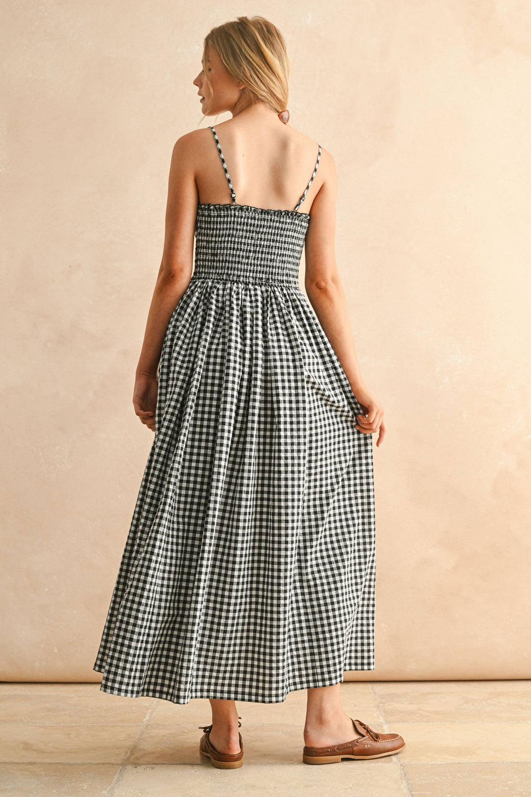 Miou Muse | Gingham Print Midi Dress