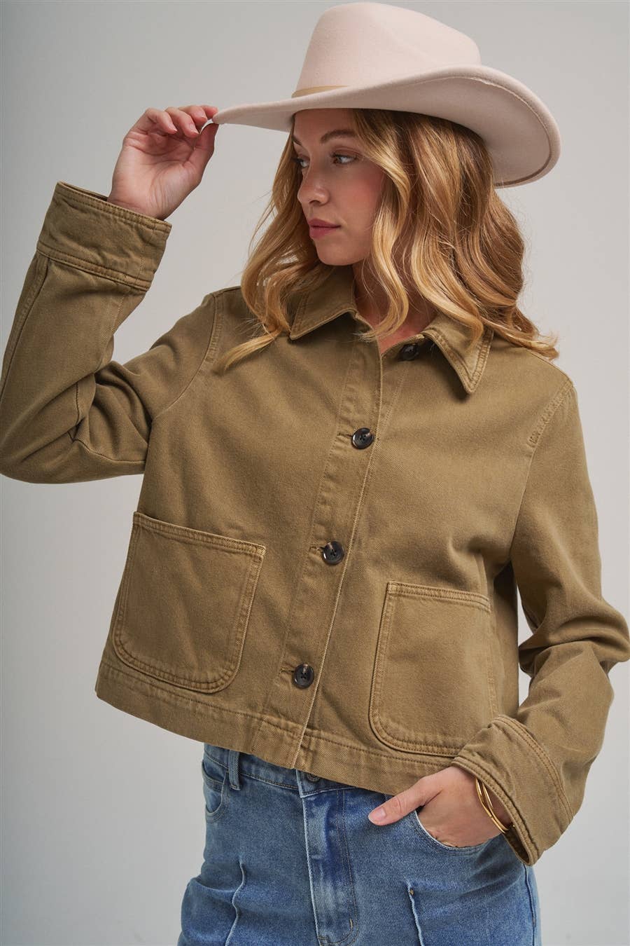 Bon | Cropped Utility Jacket With Patch Pocket
