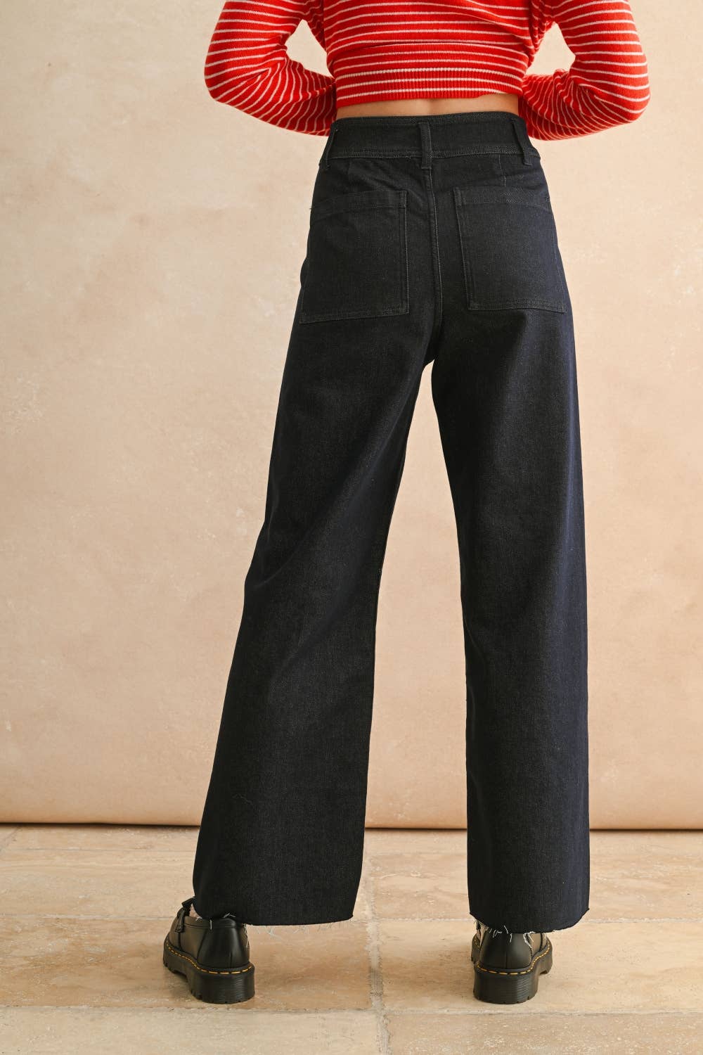 Miou Mue | Indigo Denim Straight Wide Leg Pants