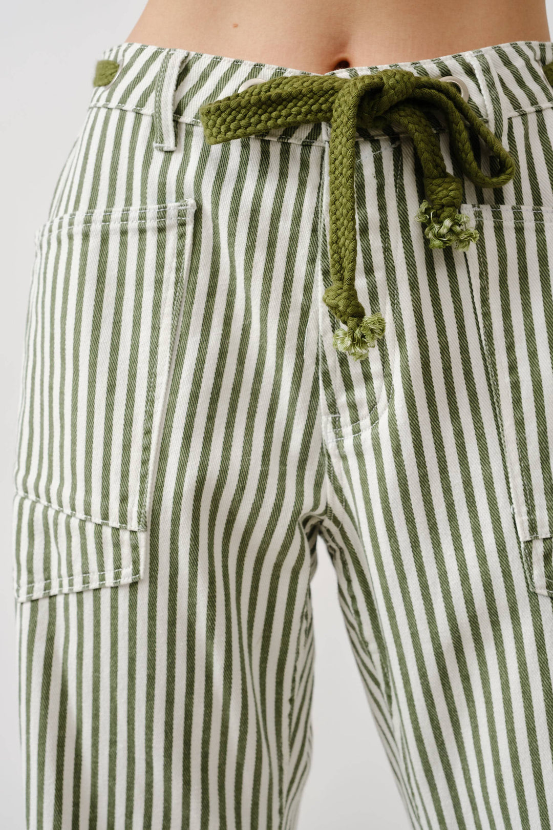 Aaron and Amber | Barrel Denim Pants with Eyelet Waist