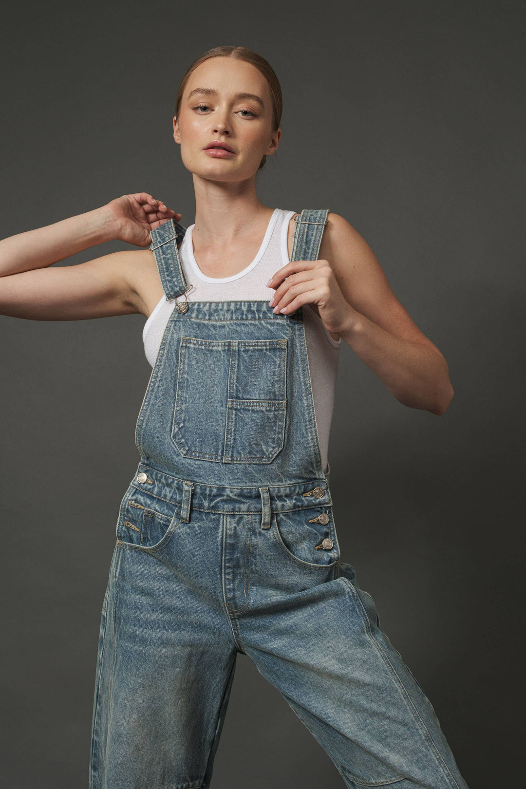 Aaron and Amber |  Slouchy Relax Fit Denim Overalls