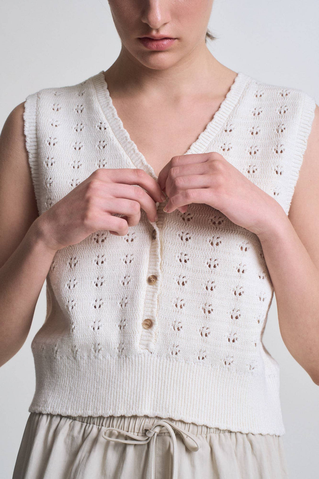 Grade and Gather | Floral Kint Button Down Vest Top