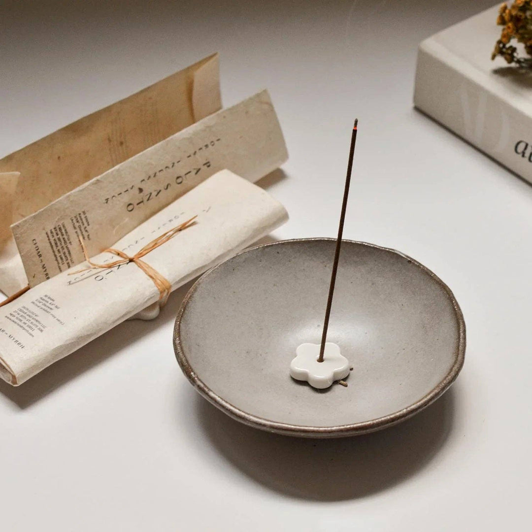 Cedar and Myrrh |Palo Santo Incense Stick Set  – 30 Sticks with Ceramic Holder