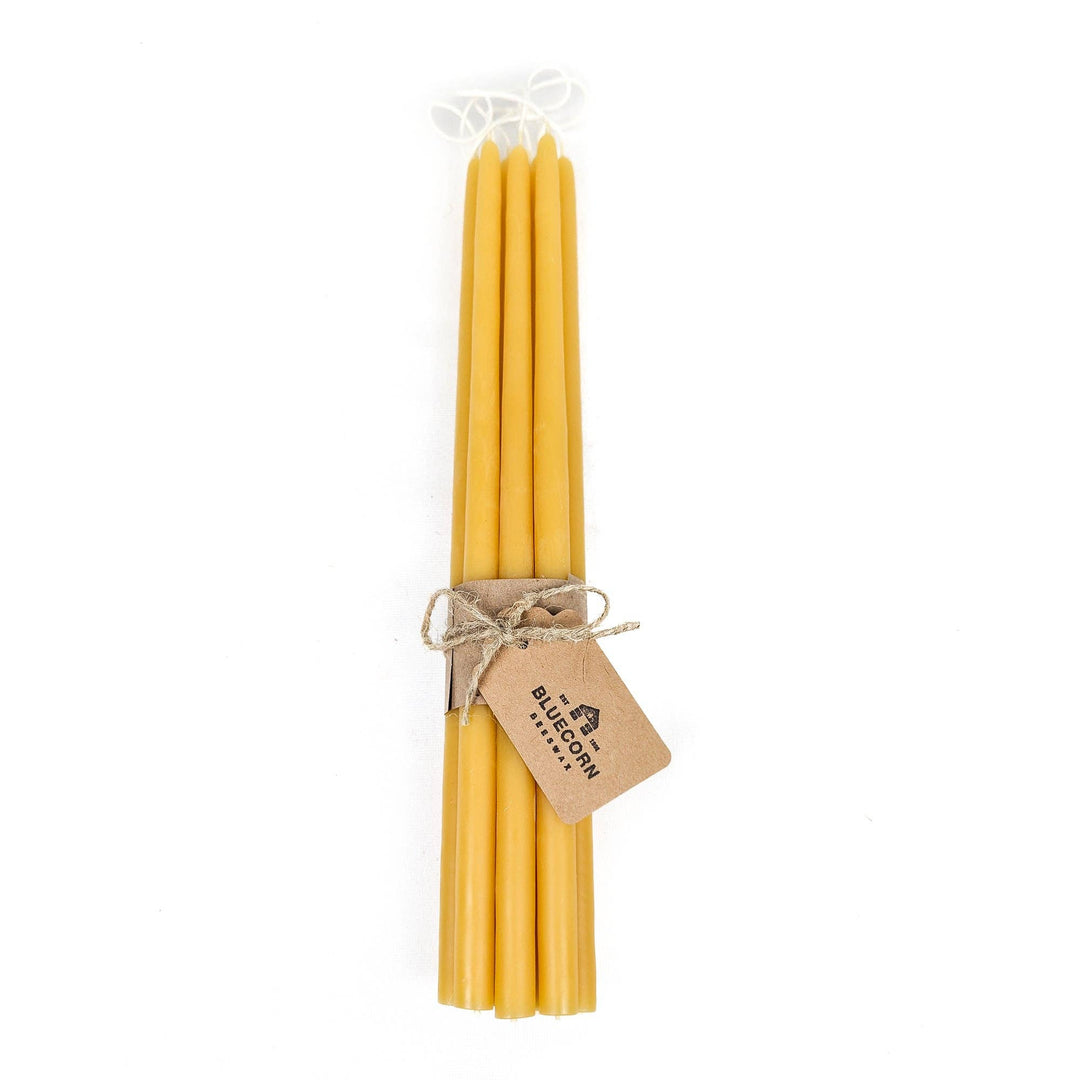 Bluecorn Candles | Thin Beeswax Taper Candles: Hand-Dipped in Colorado