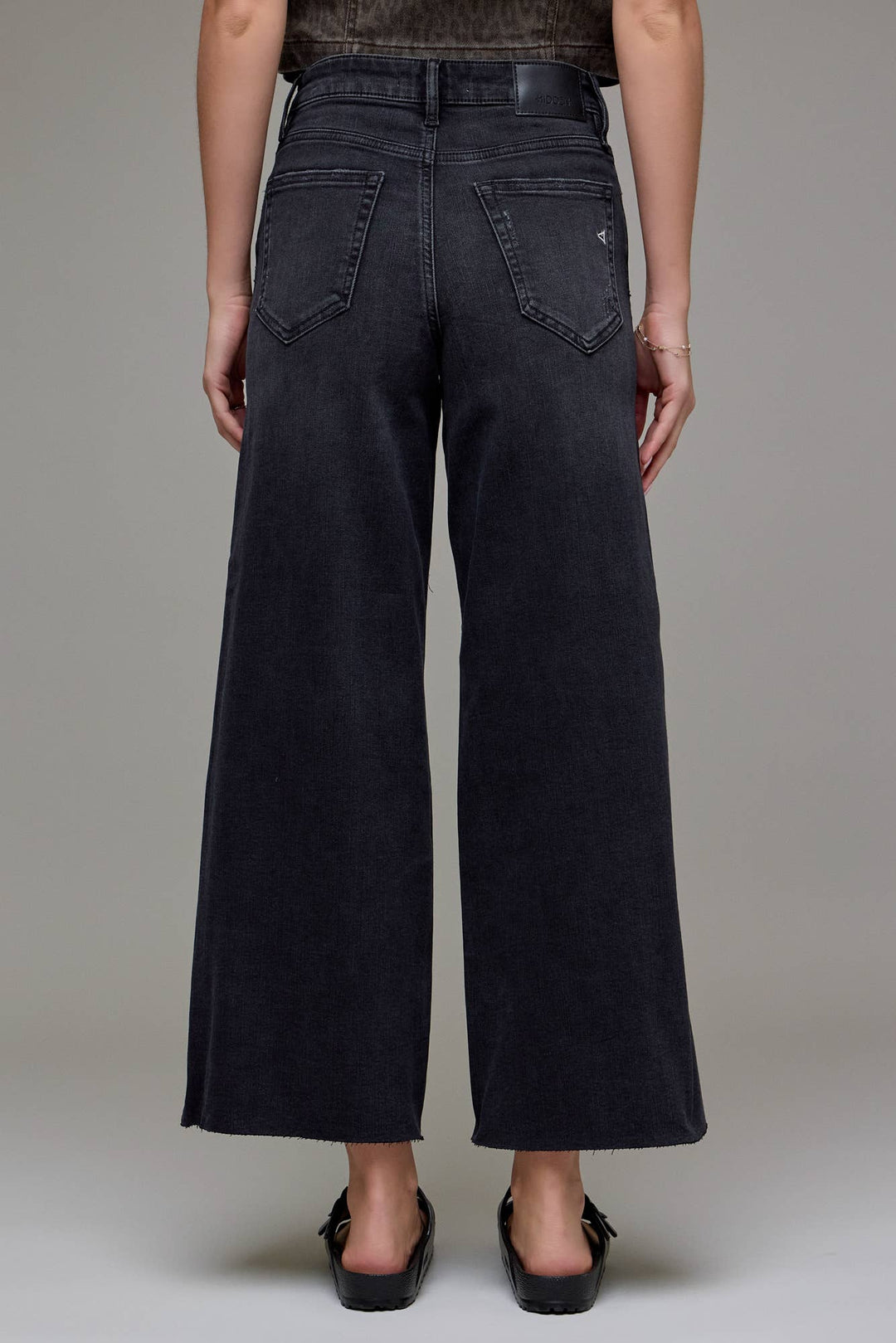 Hidden jeans | Black Clean Cropped Wide Leg