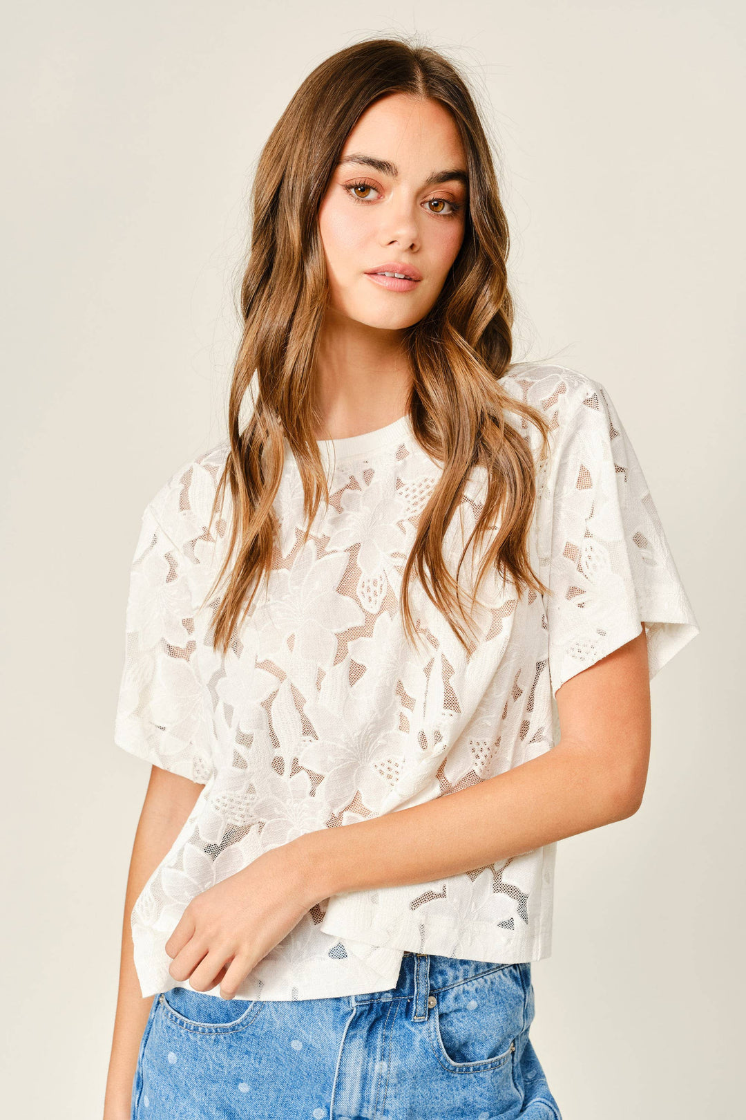 Aaron and Amber | Lace Floral T- Shirt