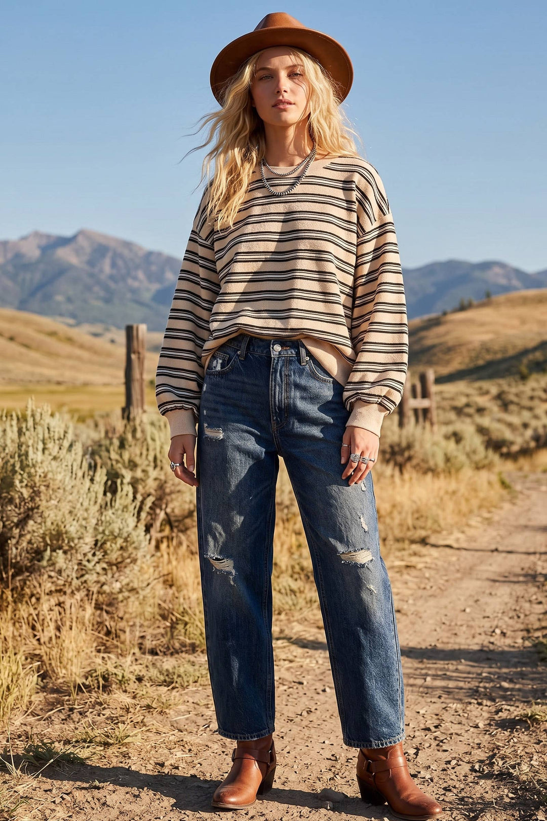 Sewn and Seen | Oversized French Terry Striped Sweatshirt