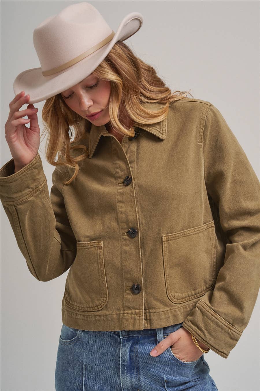 Bon | Cropped Utility Jacket With Patch Pocket