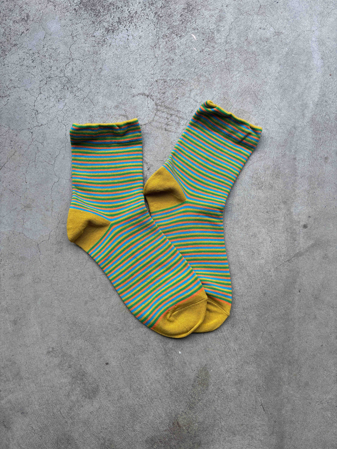 Tiepology | Vintage Micro Stripe Cotton Crew Socks