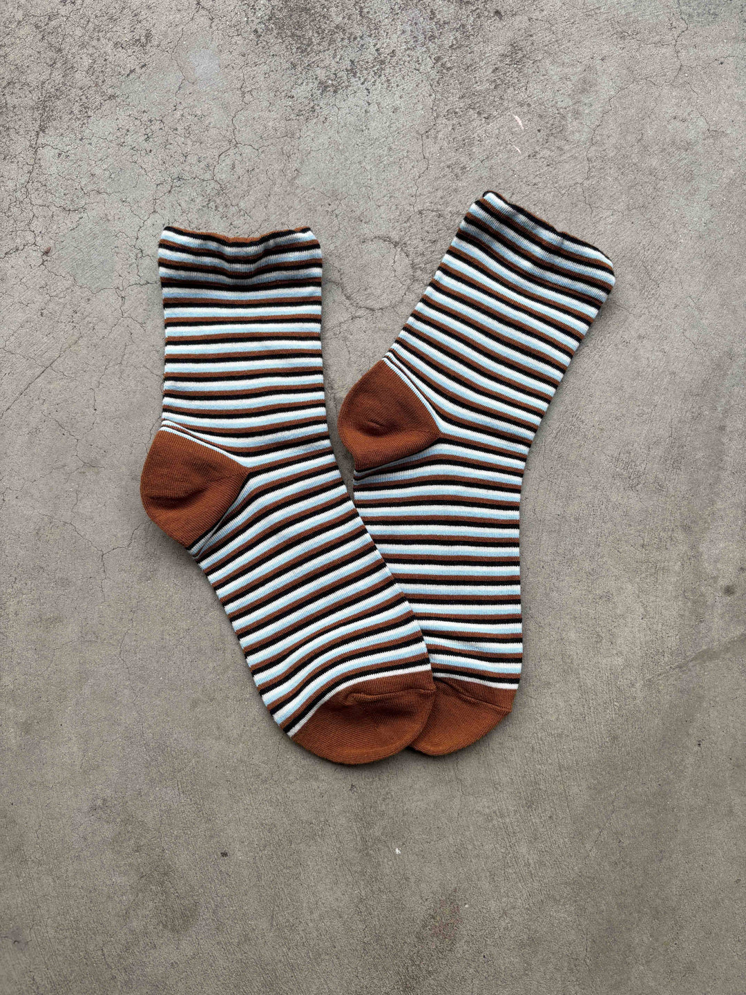 Tiepology | Vintage Micro Stripe Cotton Crew Socks