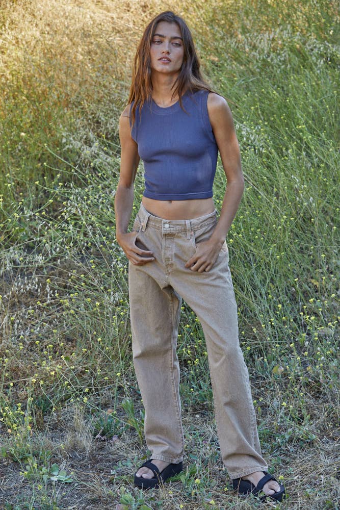 By Together | Knit Seamless Ribbed Round Neck Sleeveless Top