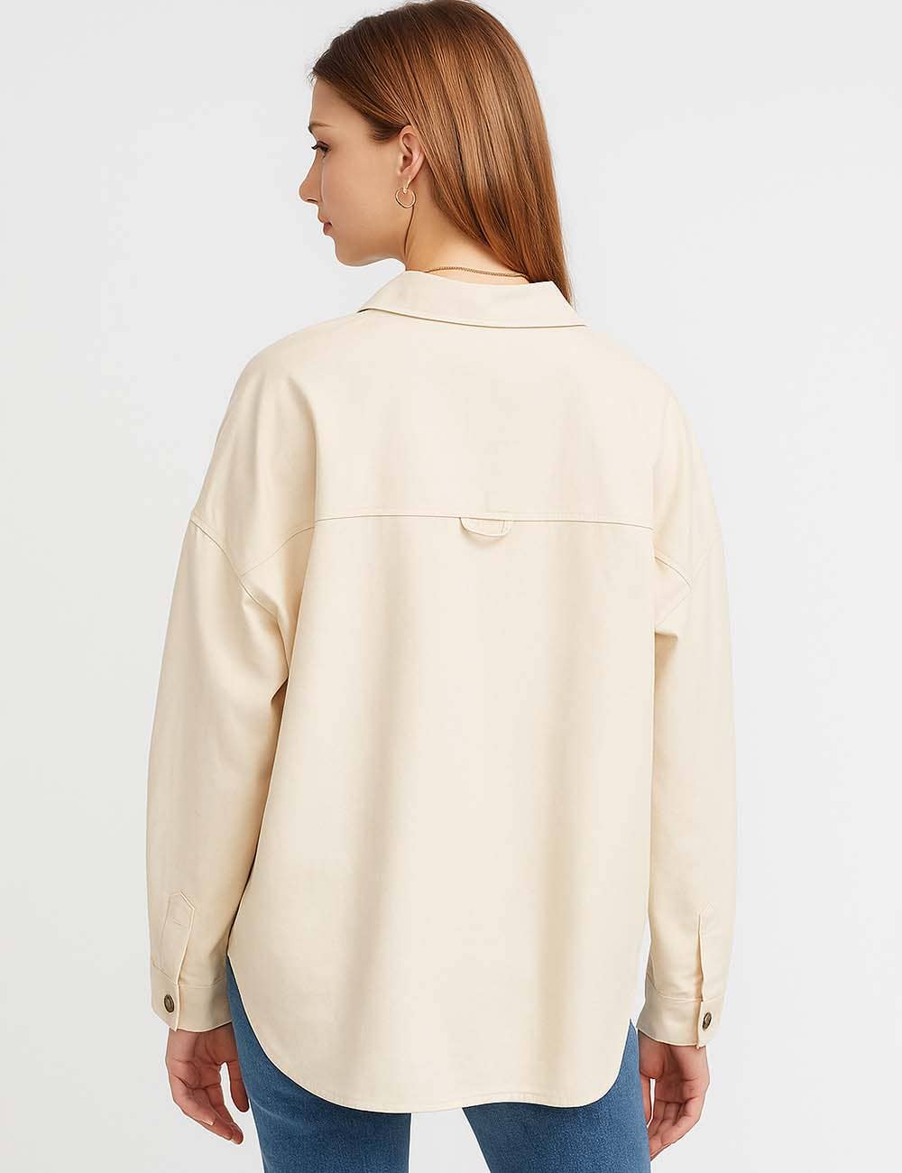 Sweetkama | Ladies Button-Up Pocket Denim Shacket