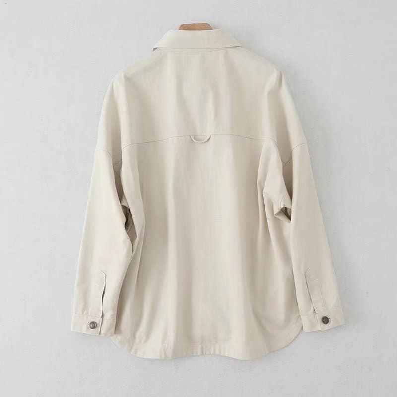 Sweetkama | Ladies Button-Up Pocket Denim Shacket