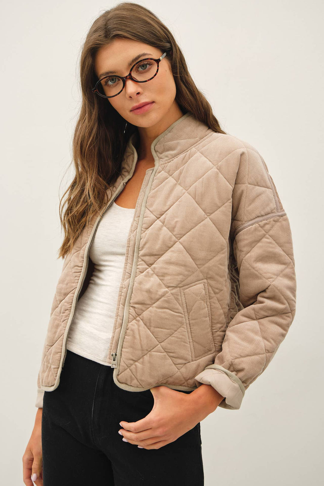 Be Cool | Corduroy Quilted Puffer Jacket