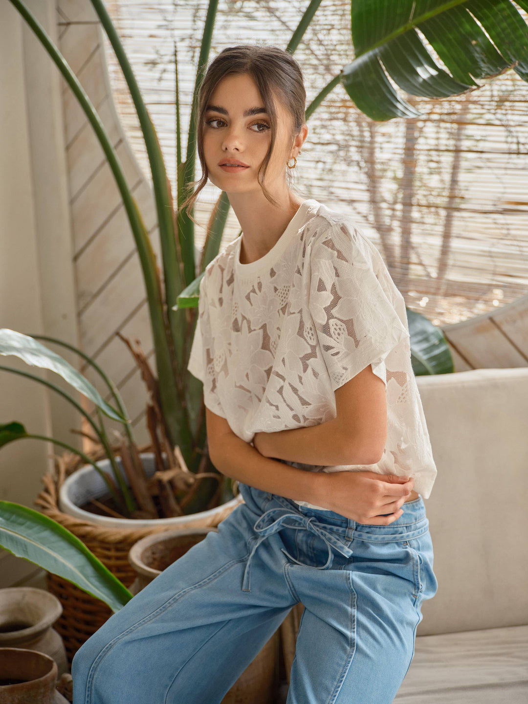 Aaron and Amber | Lace Floral T- Shirt