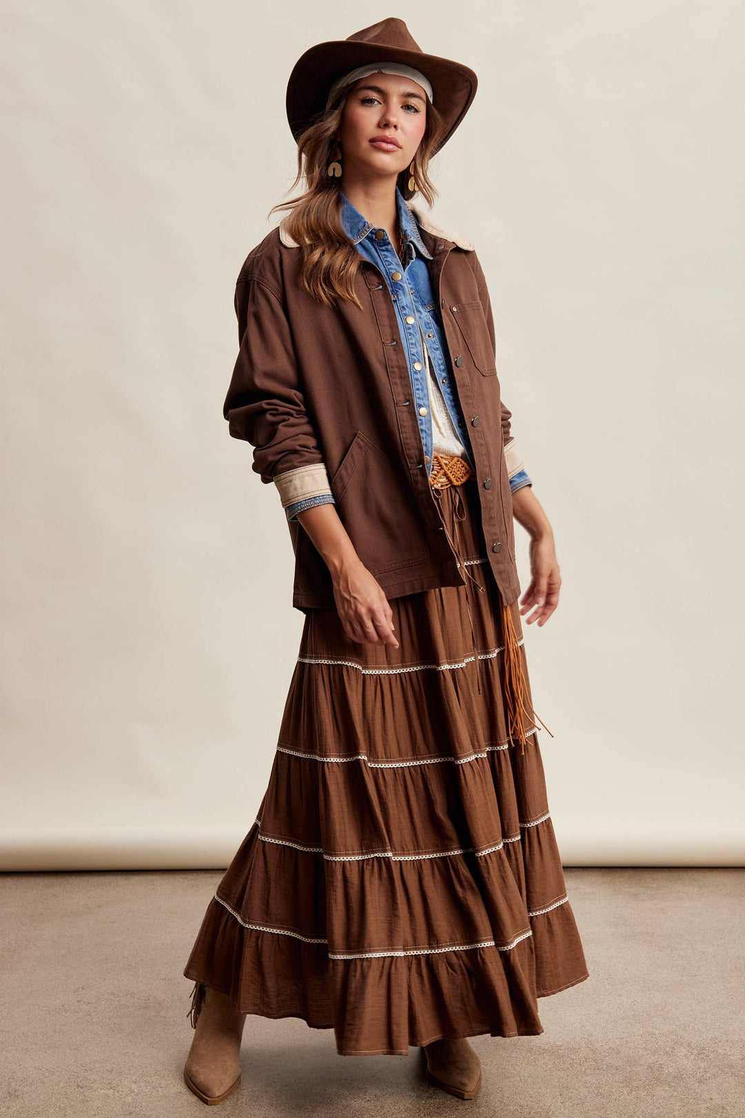 Listicle | Contrast Collar Utility Barn Jacket LJ0271