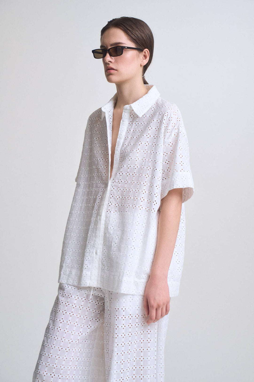 Grade and Gather | Square Eyelet Short Sleeve Shirt