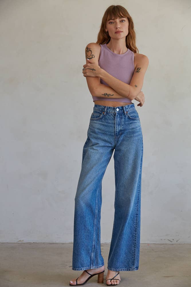 By Together | Seamless Waffle Texture Crop Tank Top