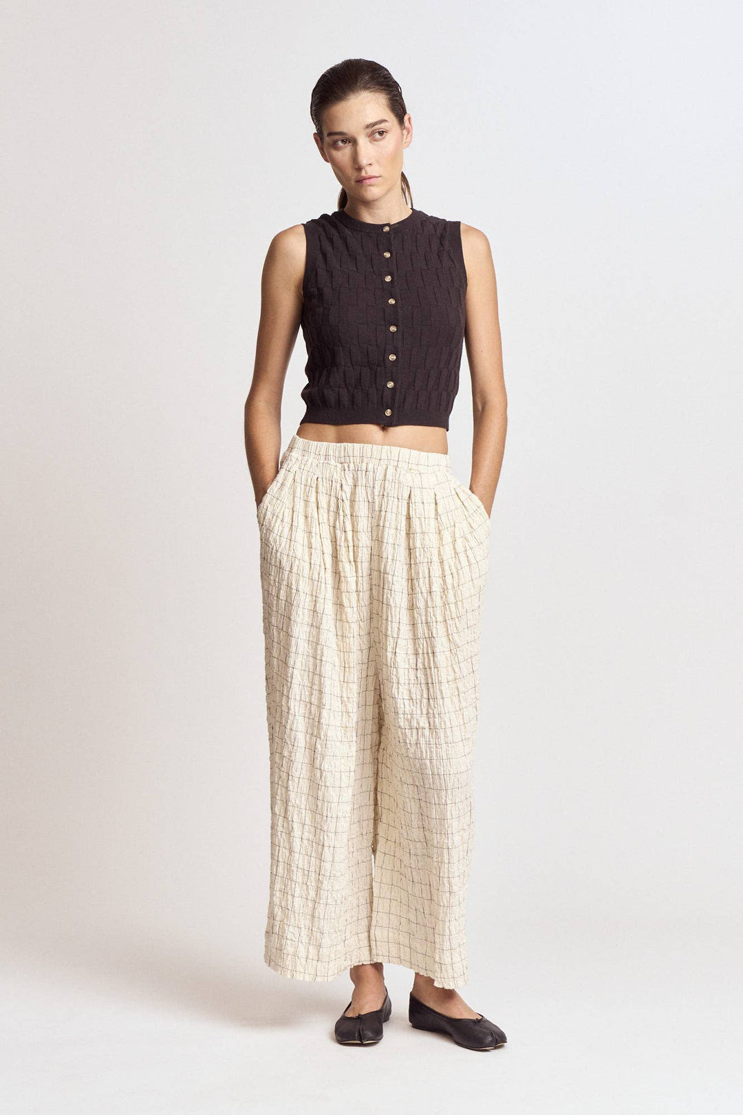 Grade and Gather | Rectangle Check Knit Vest