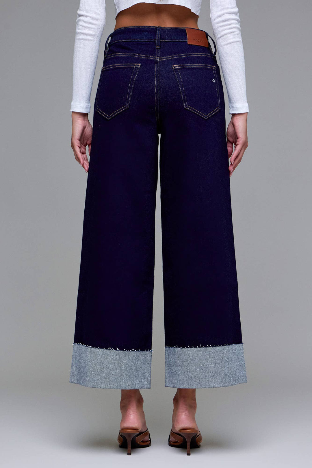Hidden Jeans | Rinse Wash Cuffed 28" Inseam Wide leg