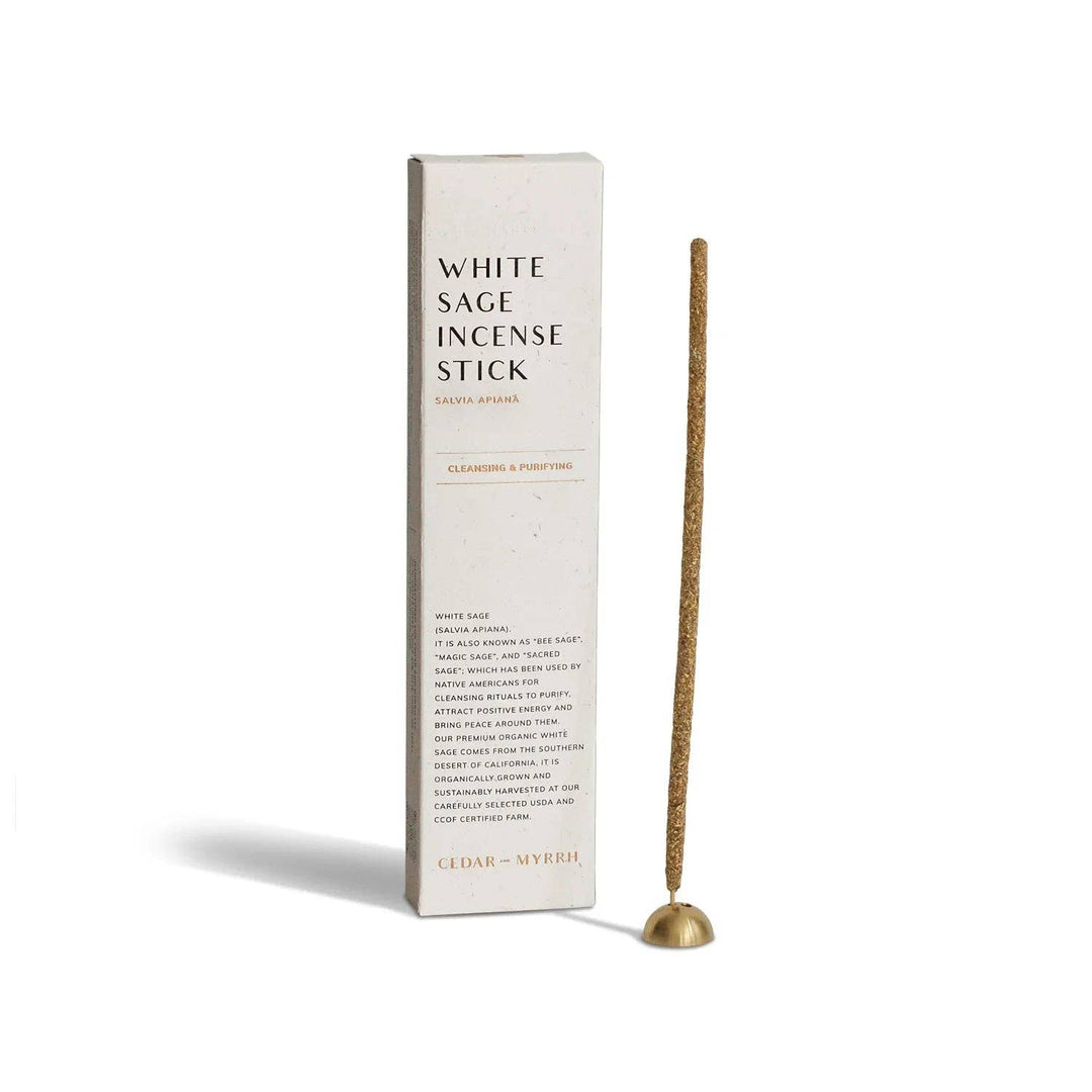Cedar and Myrrh | White Sage Incense Sticks – 7 Hand-Rolled Sticks from Peru
