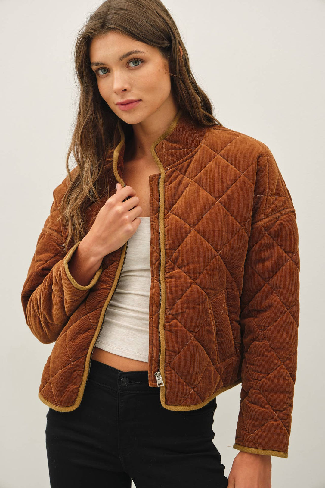 Be Cool | Corduroy Quilted Puffer Jacket