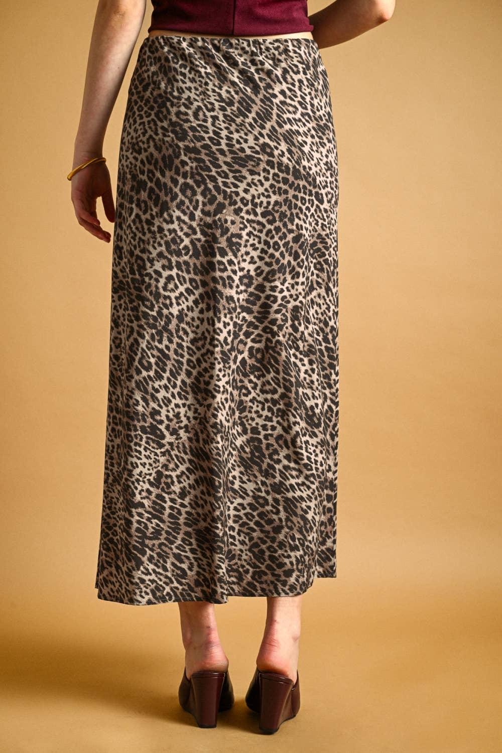 Miou Muse | Leopard Print Stretch Maxi Skirt