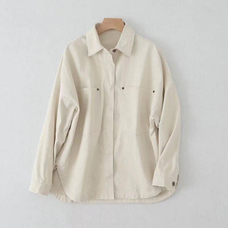 Sweetkama | Ladies Button-Up Pocket Denim Shacket