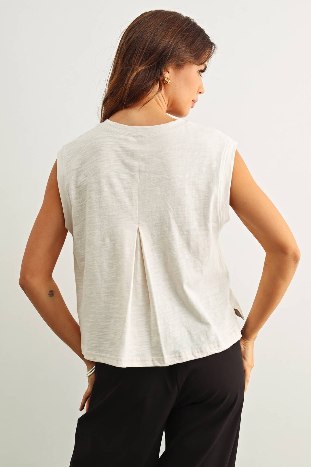 Miou Muse | Round Neck Slub Top