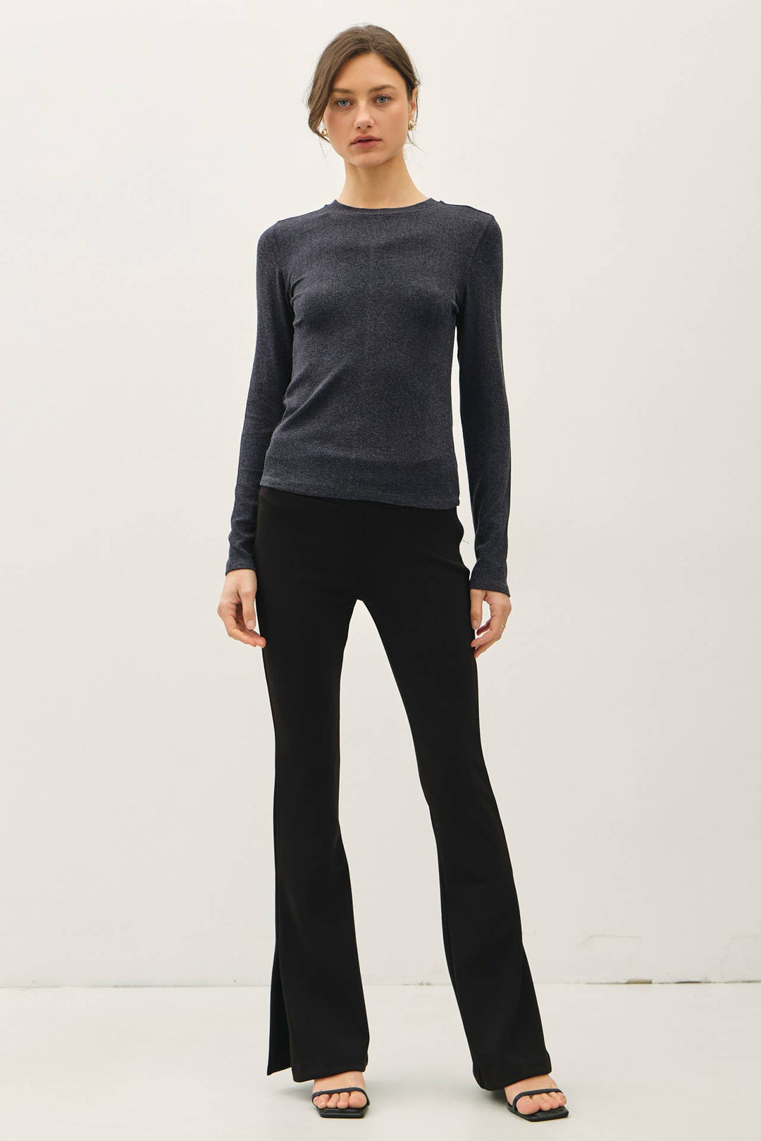 Be cool | Ribbed Crewneck Long Sleeve Top