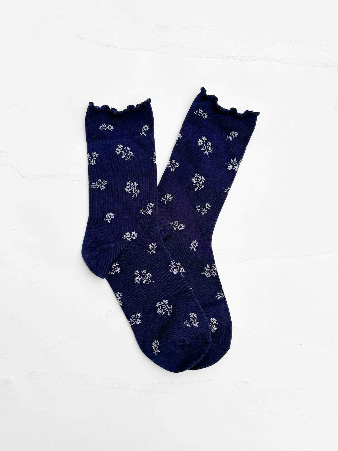 Tiepology | Vintage Tiny Floral Ruffle Cotton Blend Socks