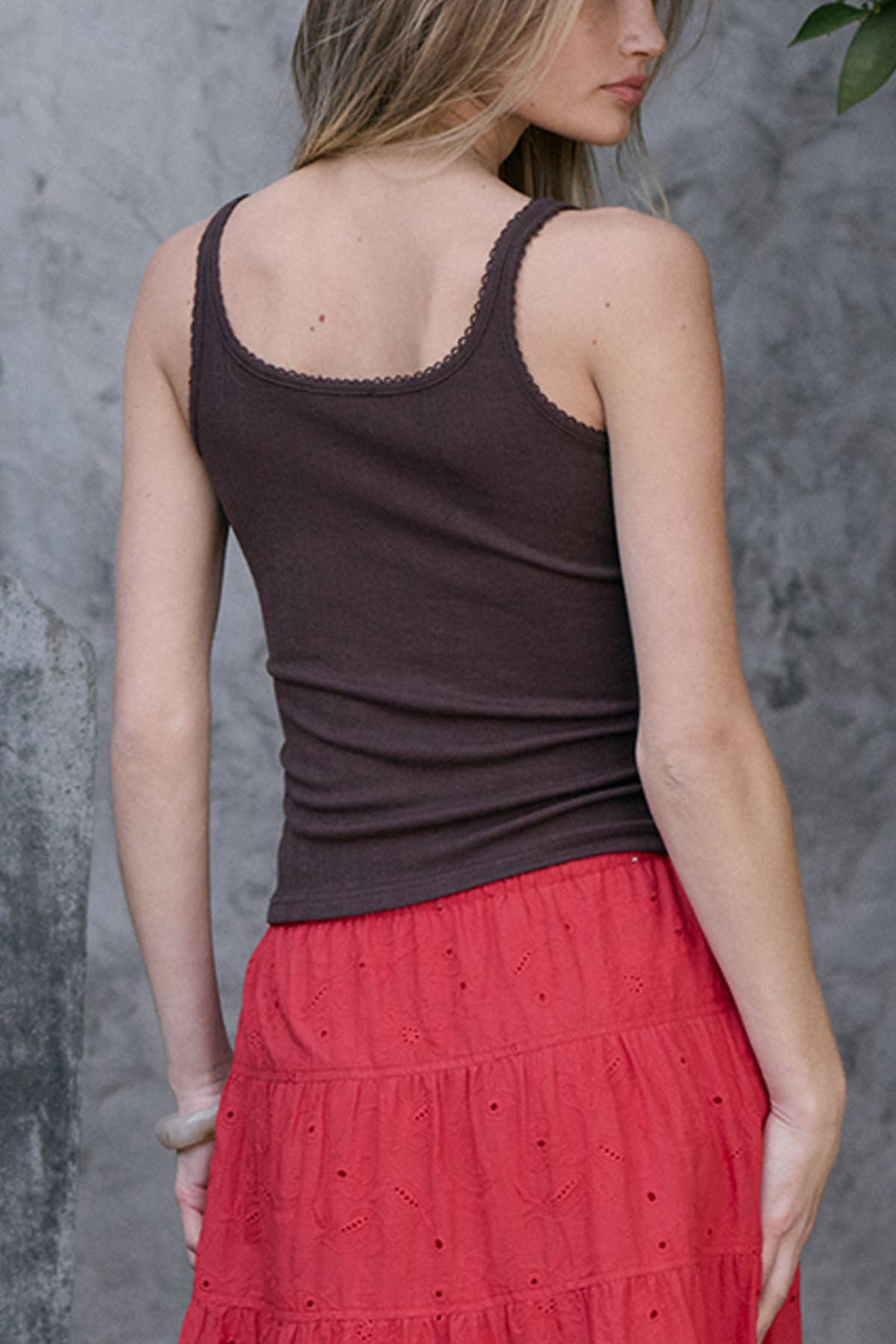 Raisonnel | Pointelle Ribbed Button Front Knit Cami