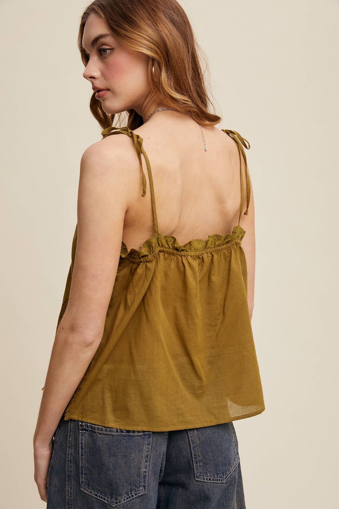 Listicle | Eyelet Embroidered Sleeveless Top