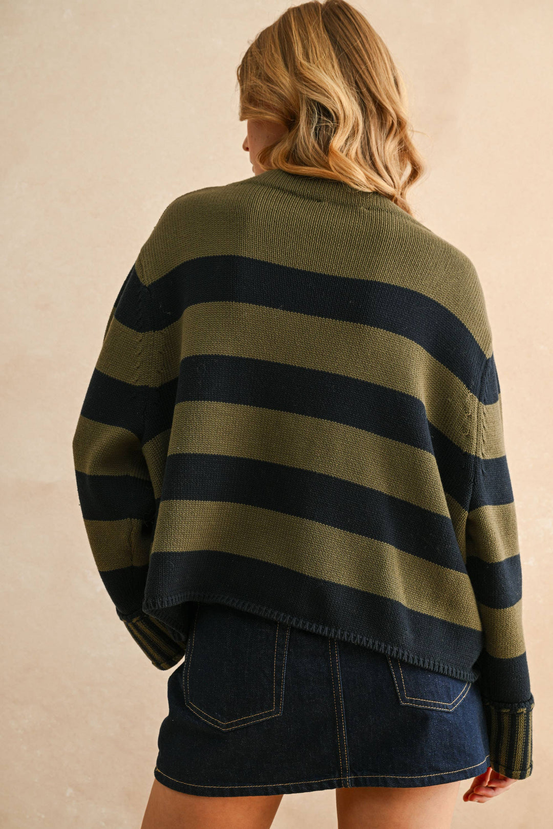 Miou Muse | Mock Neck Cotton Sweater