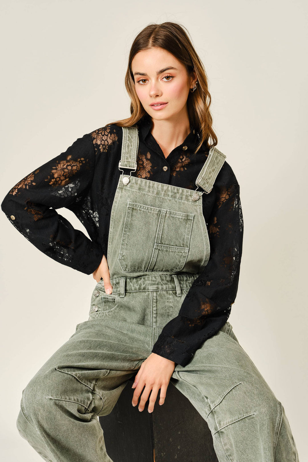 Aaron and Amber |  Slouchy Relax Fit Denim Overalls