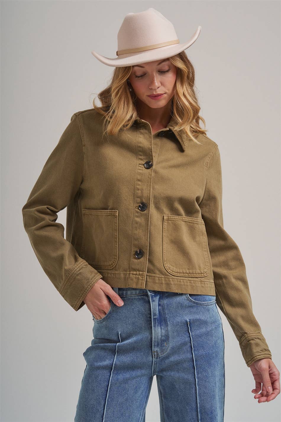 Bon | Cropped Utility Jacket With Patch Pocket